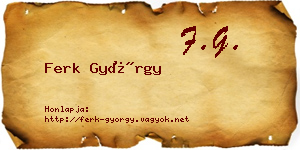 Ferk György névjegykártya