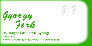 gyorgy ferk business card