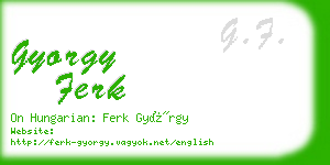 gyorgy ferk business card